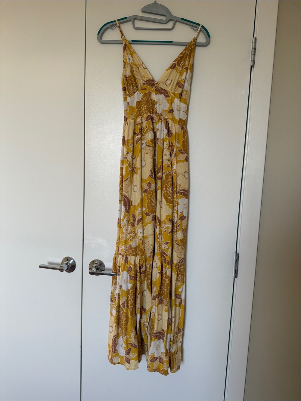 Abercrombie Linen Blend Button Through Maxi Dress XS